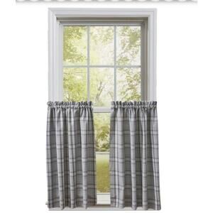 Park Designs Hartwick Tiers 72”x36” Ticking Farmhouse Country Gray Tan White NEW